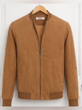 Men's Lightweight Full Zip Jacket in Light Brown Sz XXL